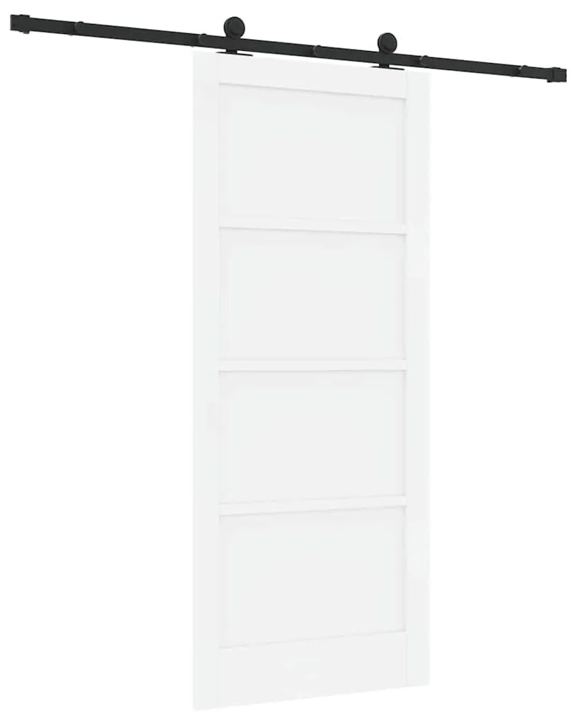 Porta Deslizante com Conjunto de Ferragens Branca 86x198,5 cm Madeira