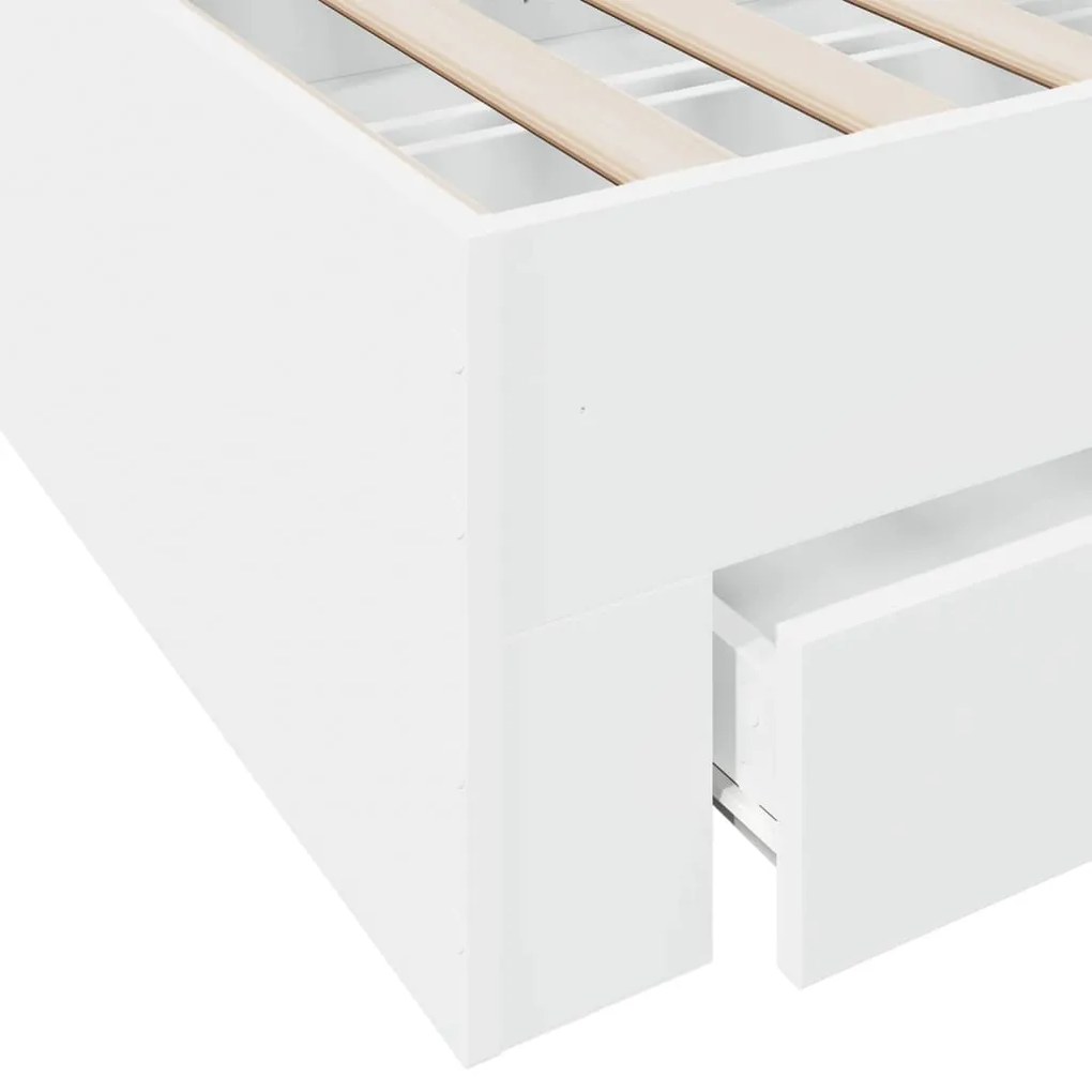 Estrutura de cama c/ gavetas 160x200cm derivados madeira branco