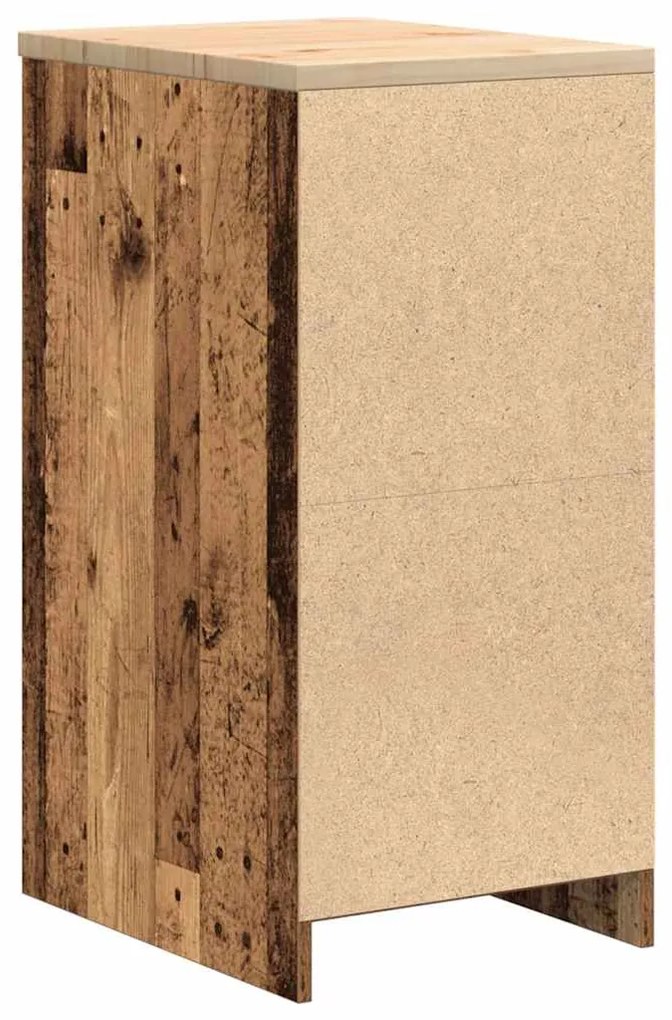 Armário de arrumação de garagem Madeira Velha 40x51x85 cm
