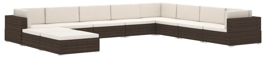 Assento de centro seccional c/ almofadões 1 pc vime PE cinzento