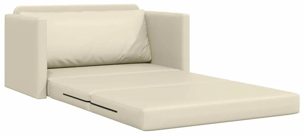 Sofá-camas 2-em-1 Creme 124x71x78 cm Couro Sintético