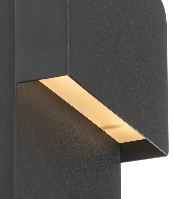 Candeeiro de parede preto com LED e porta USB e luz de leitura com interruptor - Robin Moderno