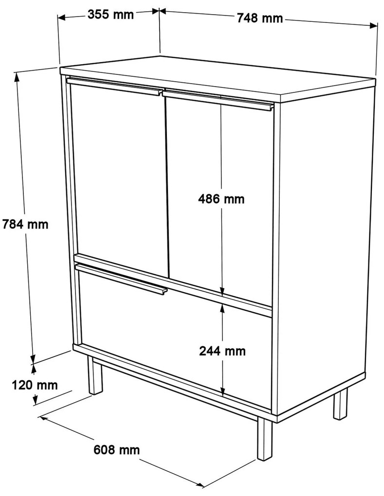 Armário de Cozinha ON8A – Nogueira – 74,8 x 90,4 x 35,5 cm