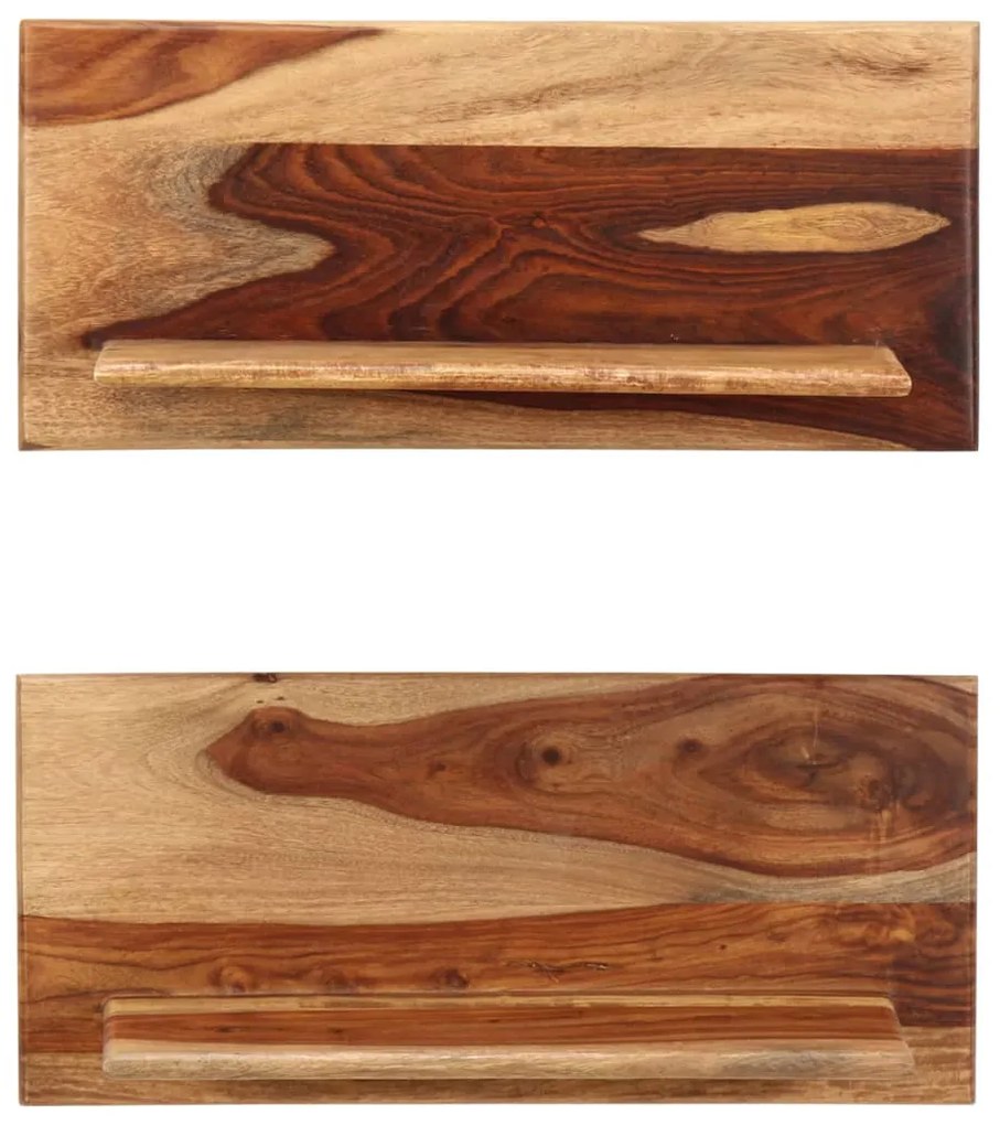 Prateleiras de parede 2 pcs 58x26x20cm madeira acácia maciça