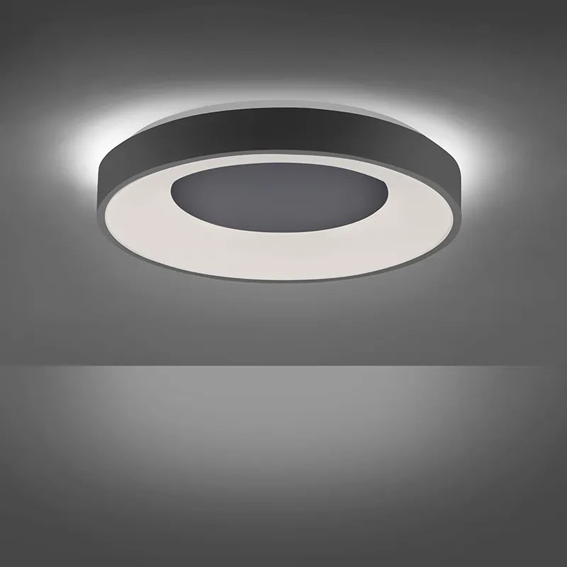 Candeeiro de teto moderno cinzento escuro com LED regulável em 3 etapas - Steffie Moderno