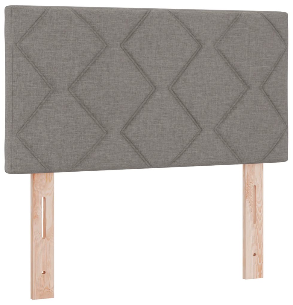 Cama Box Spring com Colchão Taupe 80x200 cm Tecido