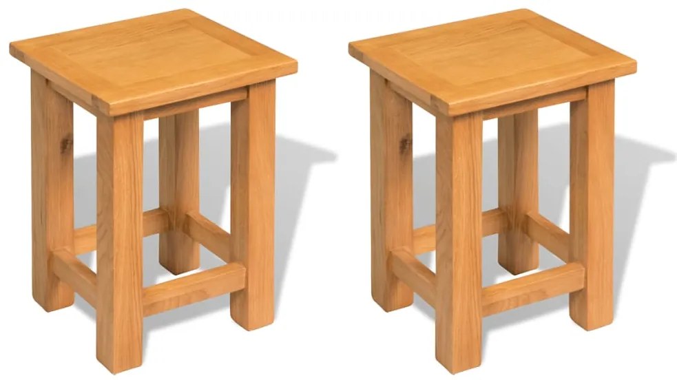 vidaXL Mesas de apoio 2 pcs 27x24x37 cm madeira de carvalho maciça