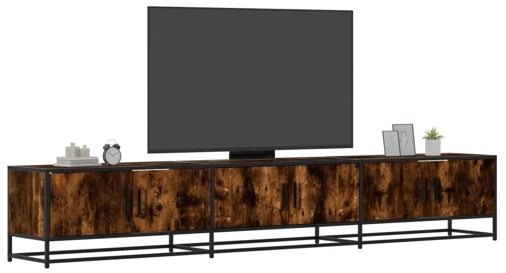 vidaXL Móvel de TV 240x35x41 cm derivados de madeira carvalho fumado
