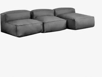 Sofá Modular Chaise Longue De 3 Peças Dojans Cinza Granito - Sklum