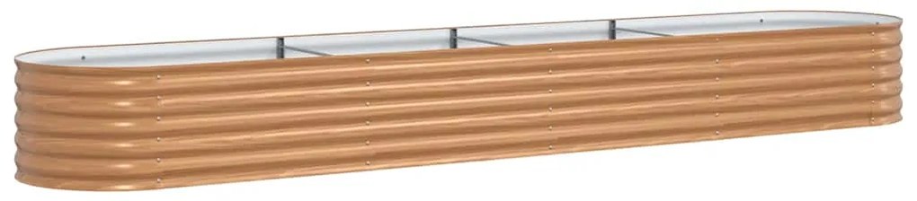Canteiro Elevado Castanho com Aparência de Madeira 400x80x44 cm Aço