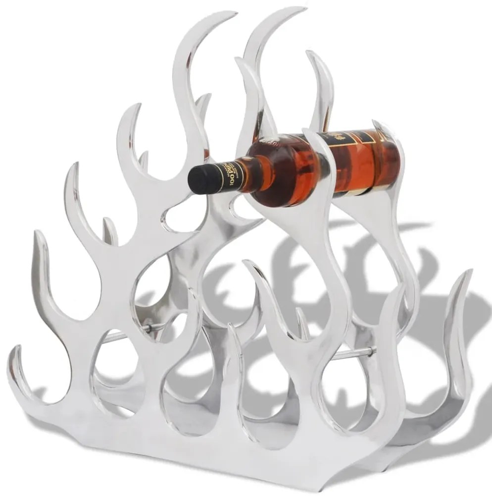 242332 vidaXL Suporte/cremalheira do vinho de alumínio para 11 garrafas, prateado