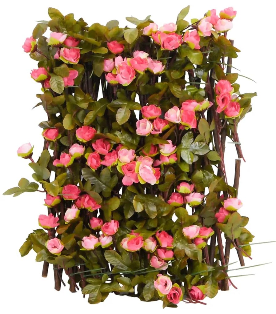  Treliça hera artificial extensível 5 pcs 180x20 cm rosa escuro