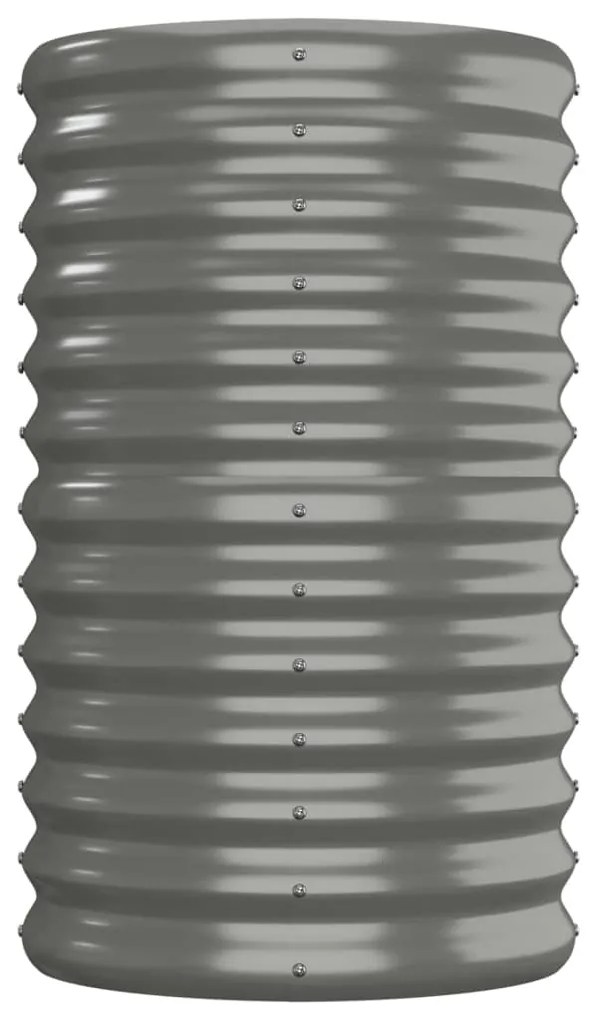 Canteiro elevado jardim 152x40x68cm aço revestido a pó cinzento