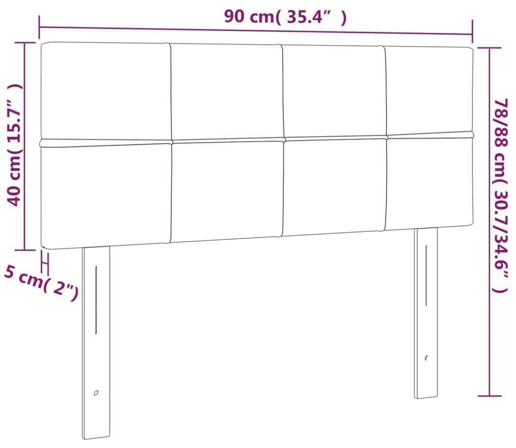 Cabeceira de cama c/ luzes LED tecido 90x5x78/88 cm cinza-claro