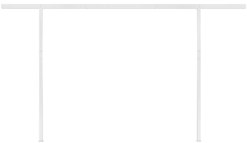 Toldo retrátil manual com luzes LED 4,5x3,5 m amarelo e branco