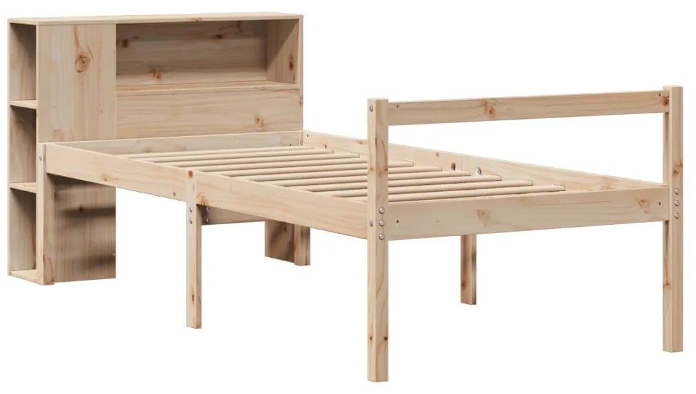 Cama com estante sem colchão 100x200 cm pinho maciço