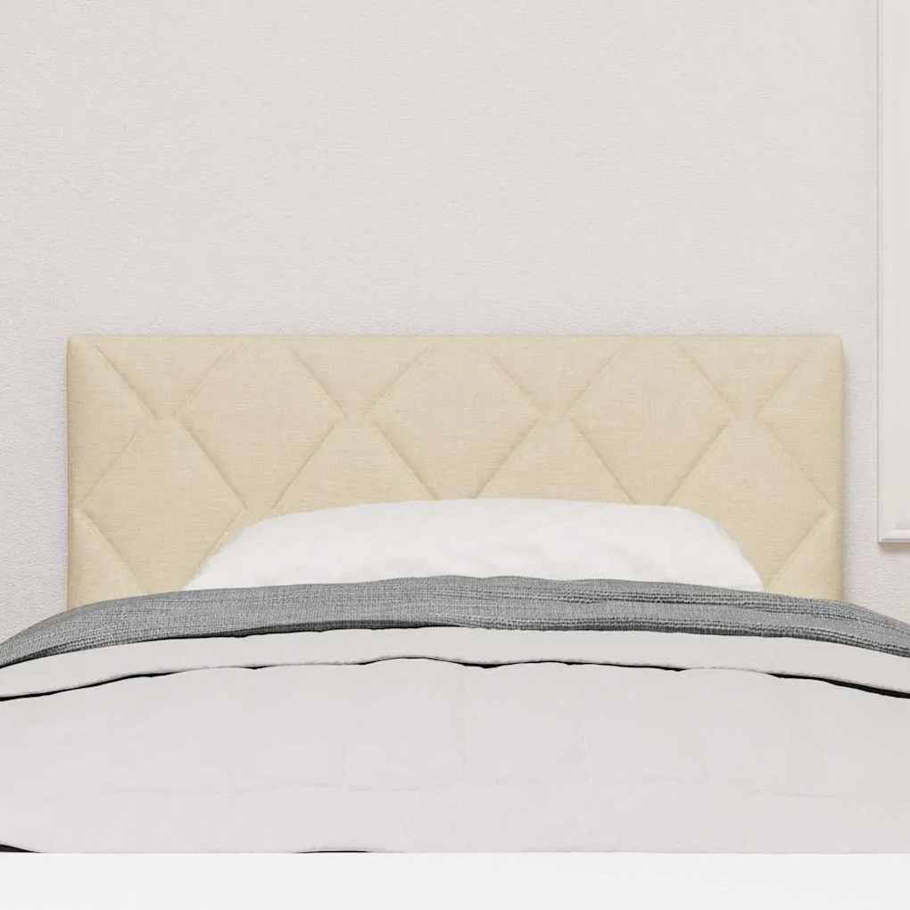 Cabeceira LED com Design de Blocos de Diamante Creme 90 cm Tecido