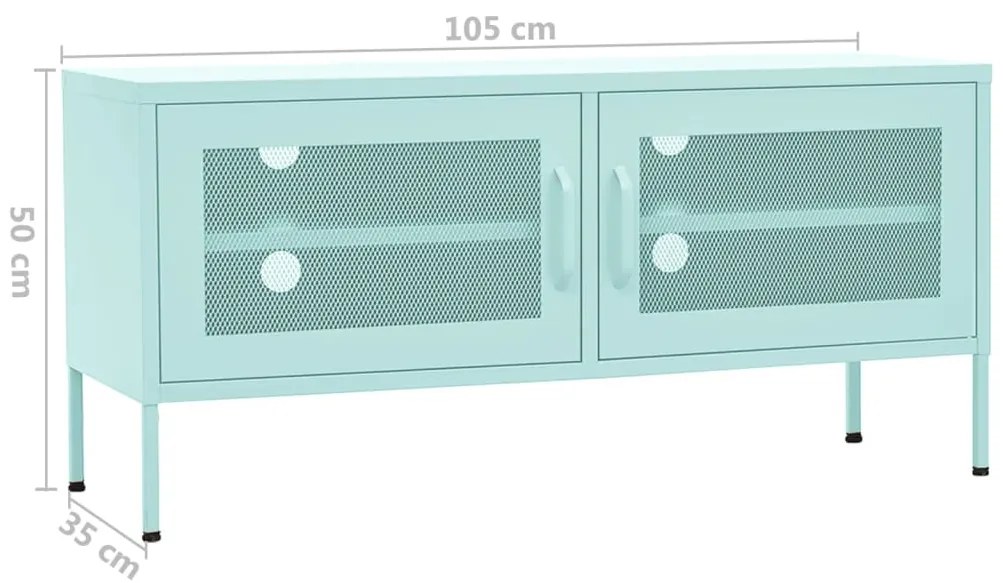 Móvel de TV aço 105x35x50 cm verde-hortelã