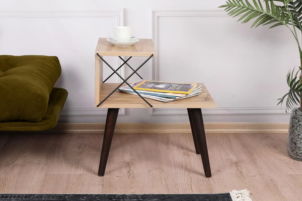 Mesa de Cabeceira Cross – Pinheiro – 50x55x40 cm