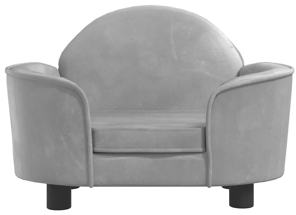 Cama para cães 66x40x45 cm veludo cinzento-claro