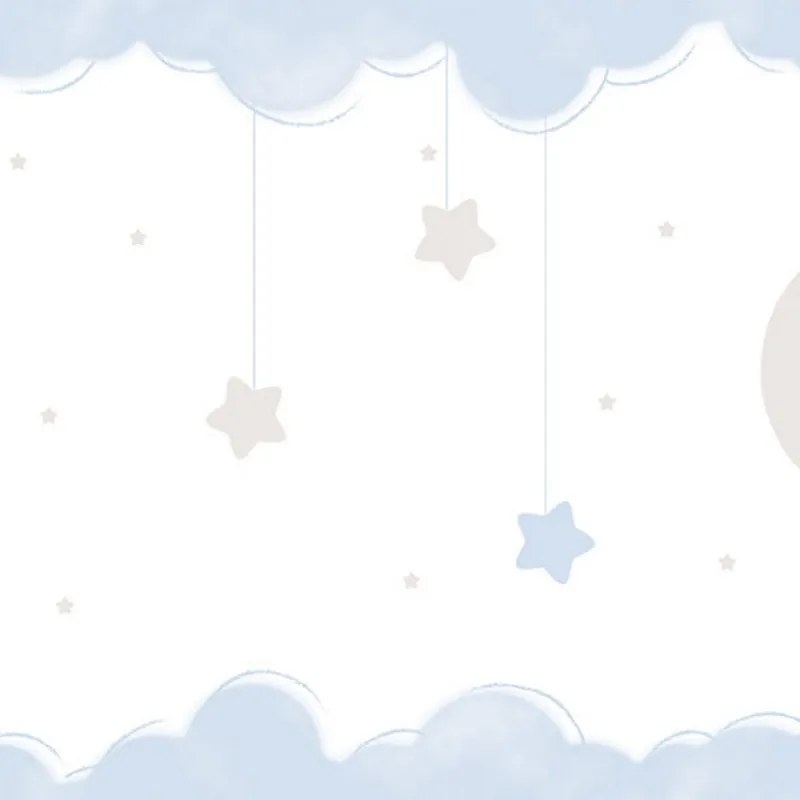 Papel Infantil LULLABY 241-1 Cenefa Fullmoon azul
