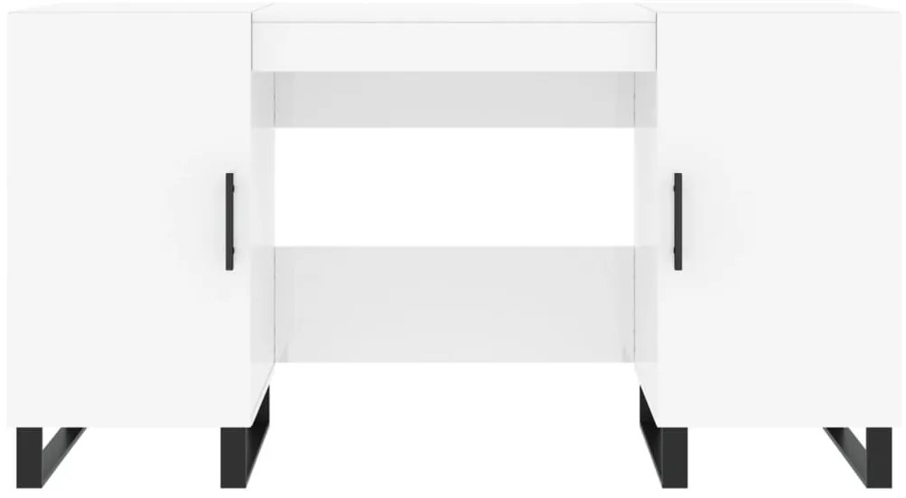 Secretária 140x50x75 cm derivados de madeira branco brilhante