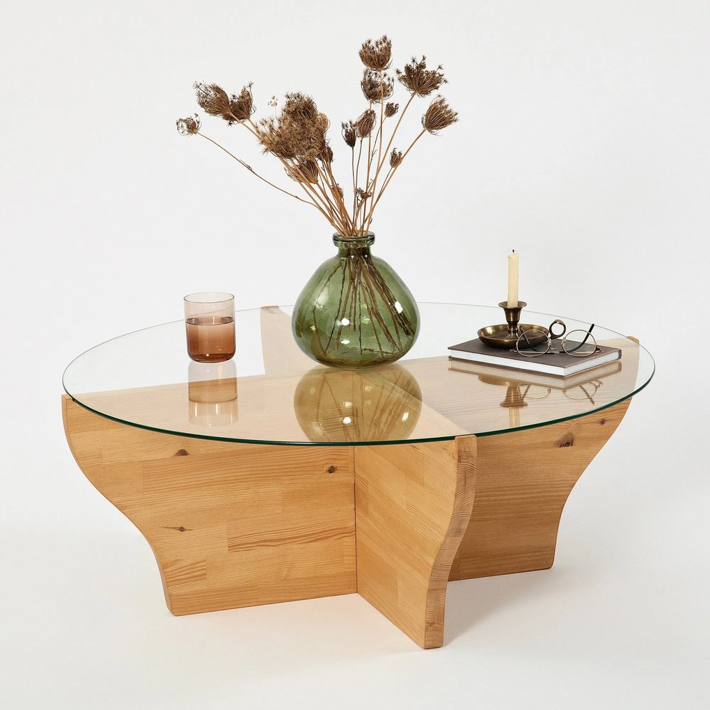 Mesa de Café Amphora - Cor Teak - 92x36x92 cm