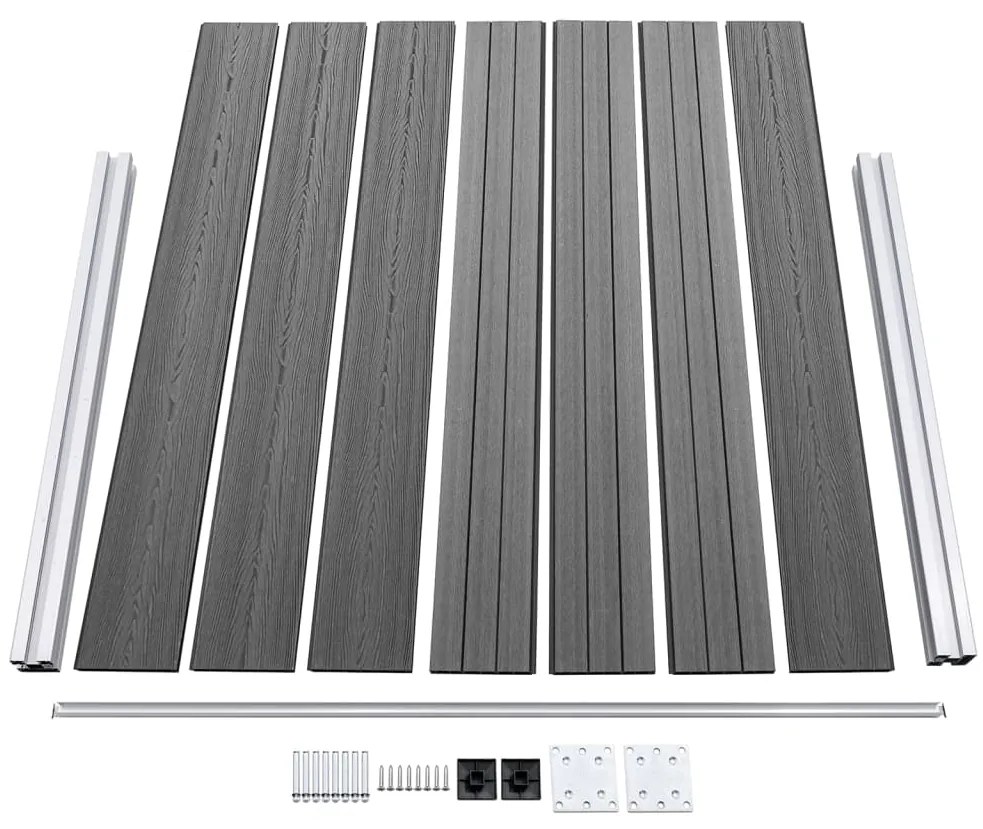 Conjunto painel de cerca 526x146 cm WPC cinzento
