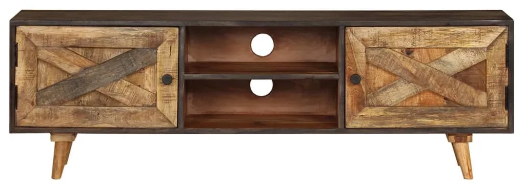 Móvel de TV em madeira de mangueira maciça 140x30x45 cm