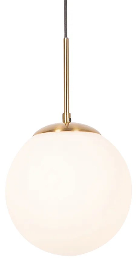 LED Candeeiro suspenso inteligente dourado com vidro opalino incl. Wifi P45 - Flore