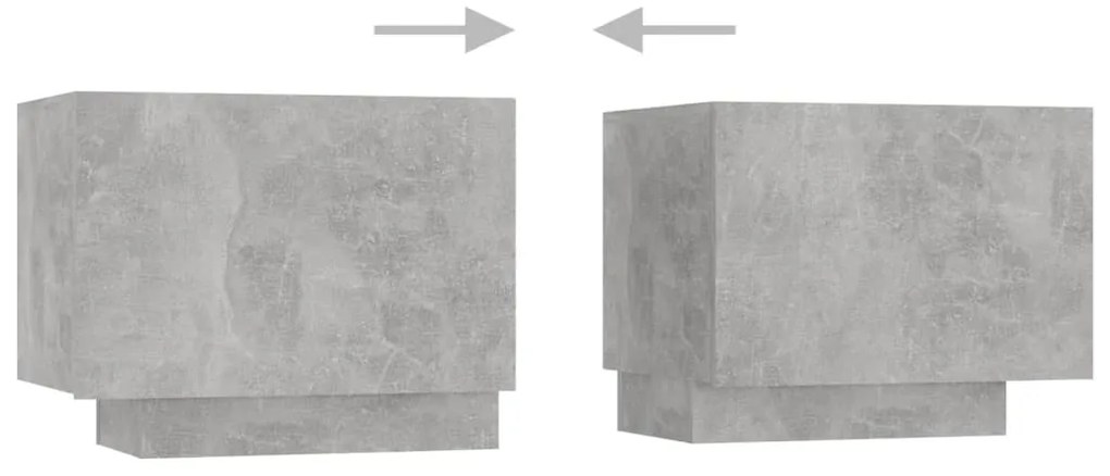 Móvel de TV com luzes LED 200x35x40 cm cinzento cimento