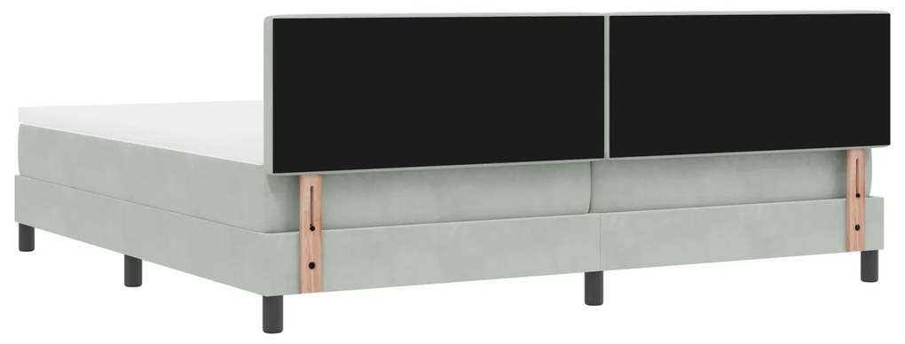 Cama Box Spring vidaXL com Colchão Cinza Claro 200x200 cm Veludo