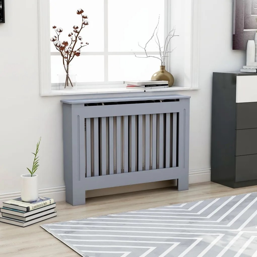 vidaXL Cobertura de radiador 112x19x81,5 cm MDF antracite