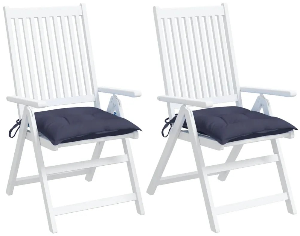Almofadões cadeira 2 pcs 40x40x7 cm tecido oxford azul-marinho
