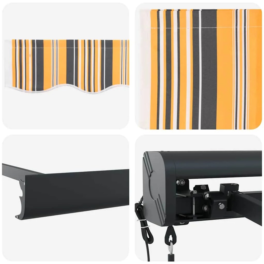 Toldo Retrátil Automático Listrado Multicolorido 400x300 cm