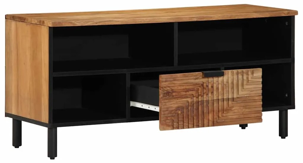 vidaXL Unidades de TV Madeira Sólida de Acácia 100 x 33,5 x 46 cm
