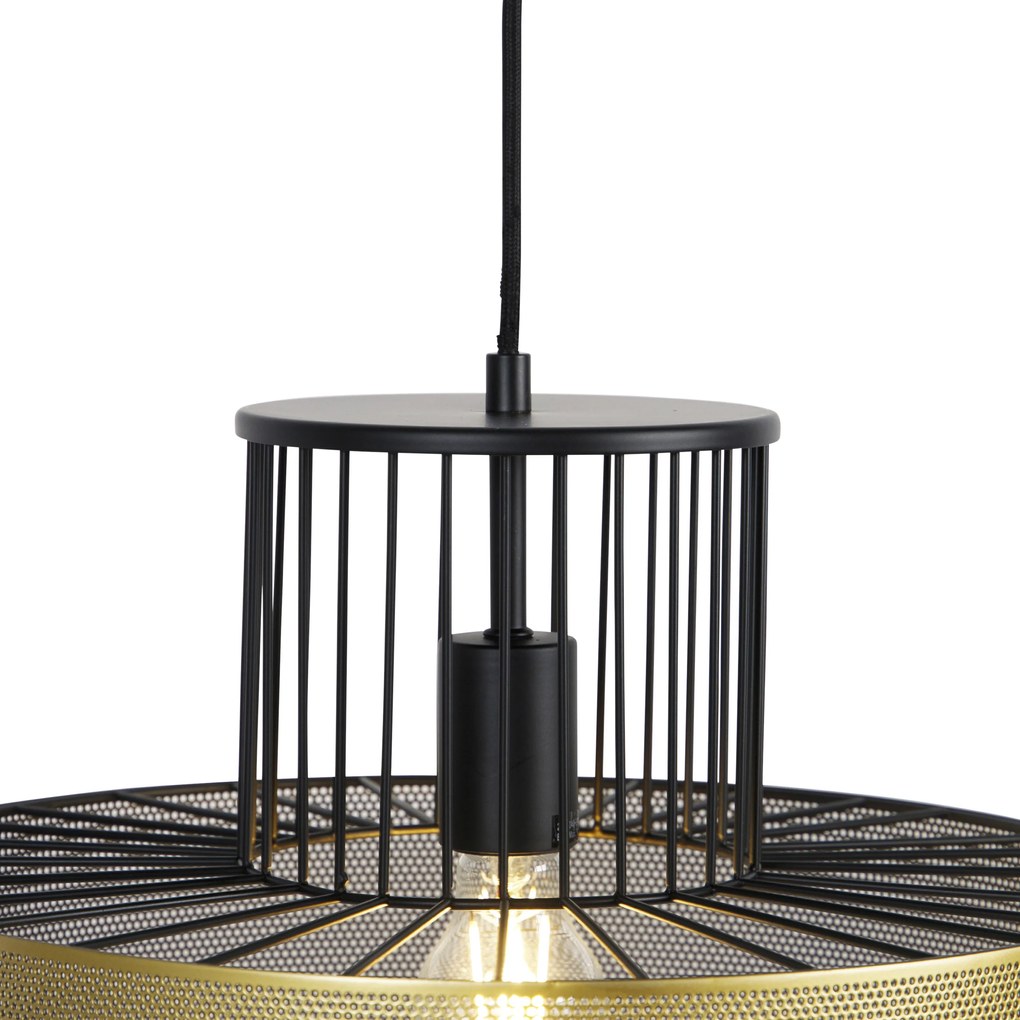 Candeeiro suspenso design preto/ouro 40cm - TESS Design