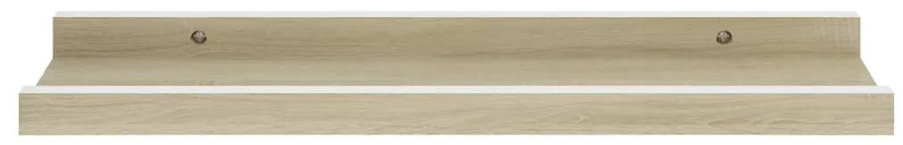Prateleiras de parede 4 pcs 40x9x3 cm branco e carvalho sonoma