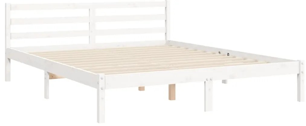 Estrutura de cama com cabeceira 160x200 cm madeira maciça