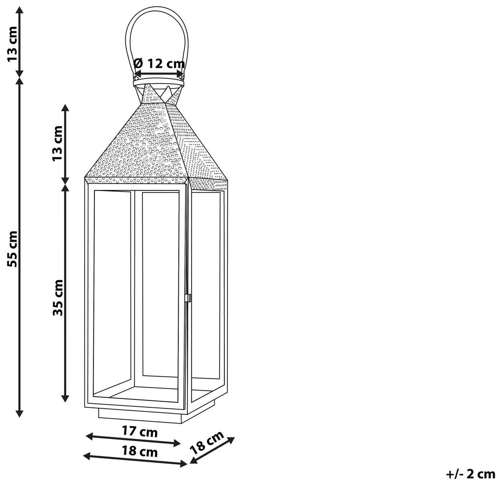 Lanterna decorativa prateada 55 cm BALI Beliani