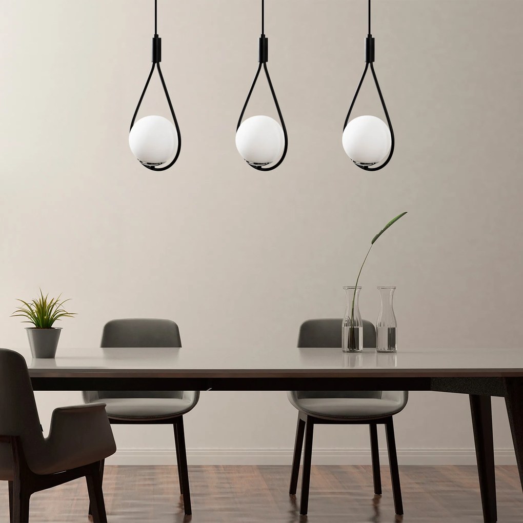 Candeeiro de Teto Mudoni – Preto – 70 x 15 cm