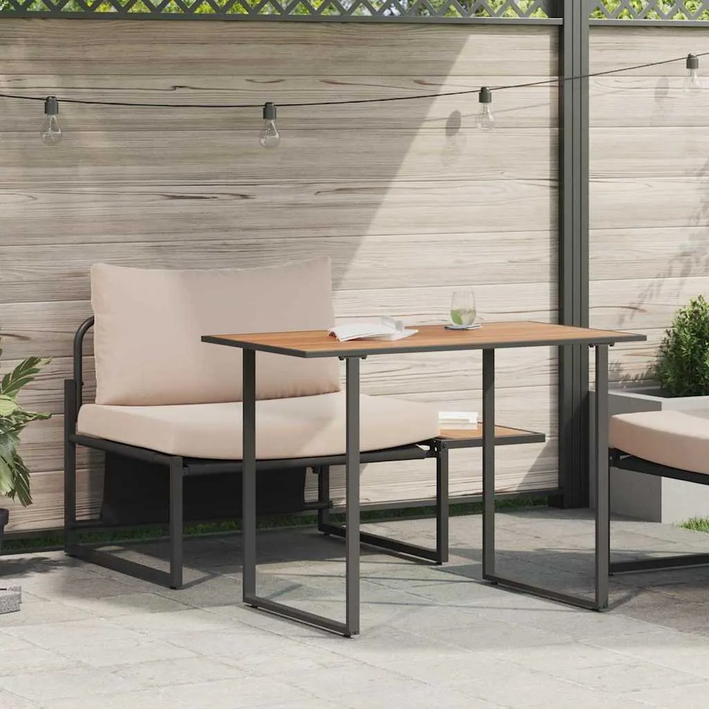 Conjunto de Jantar de Jardim com 2 Peças Cadeira Individual com Almofa