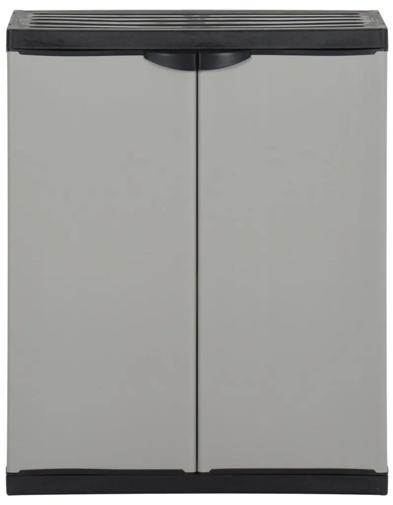 Armário de resíduos para jardim 68x40x85 cm PP cinzento e preto