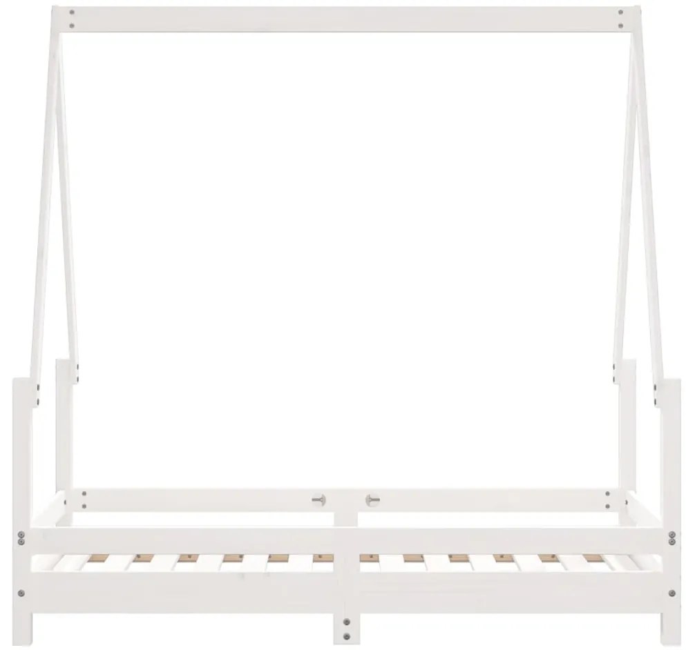 Estrutura de cama infantil 70x140 cm pinho maciço branco