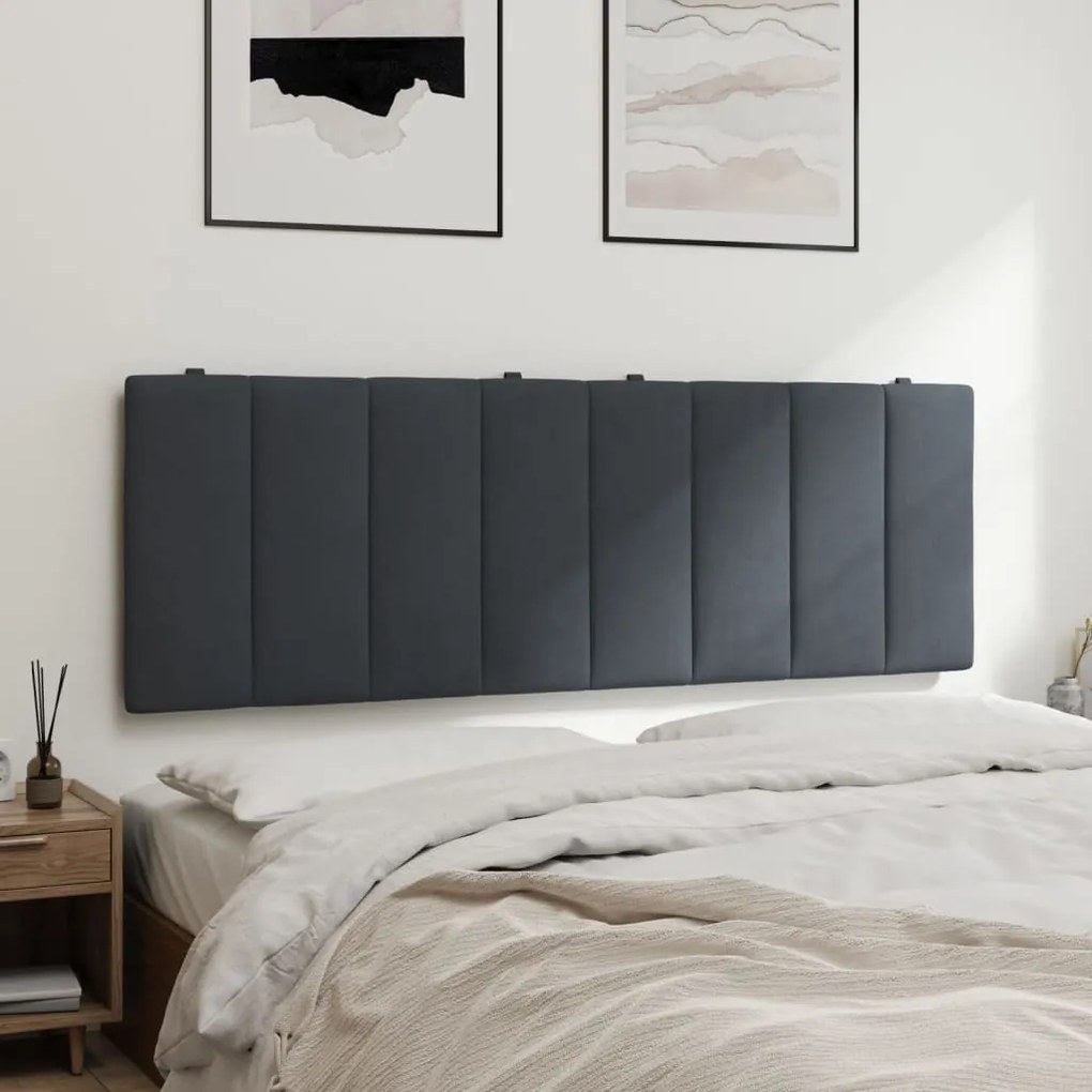 Almofadão de cabeceira 140 cm veludo cinzento-escuro