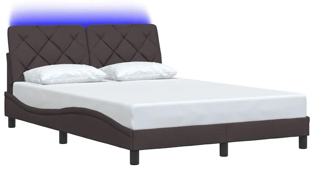 Estrutura de cama com LED sem colchão 120x200 cm tecido