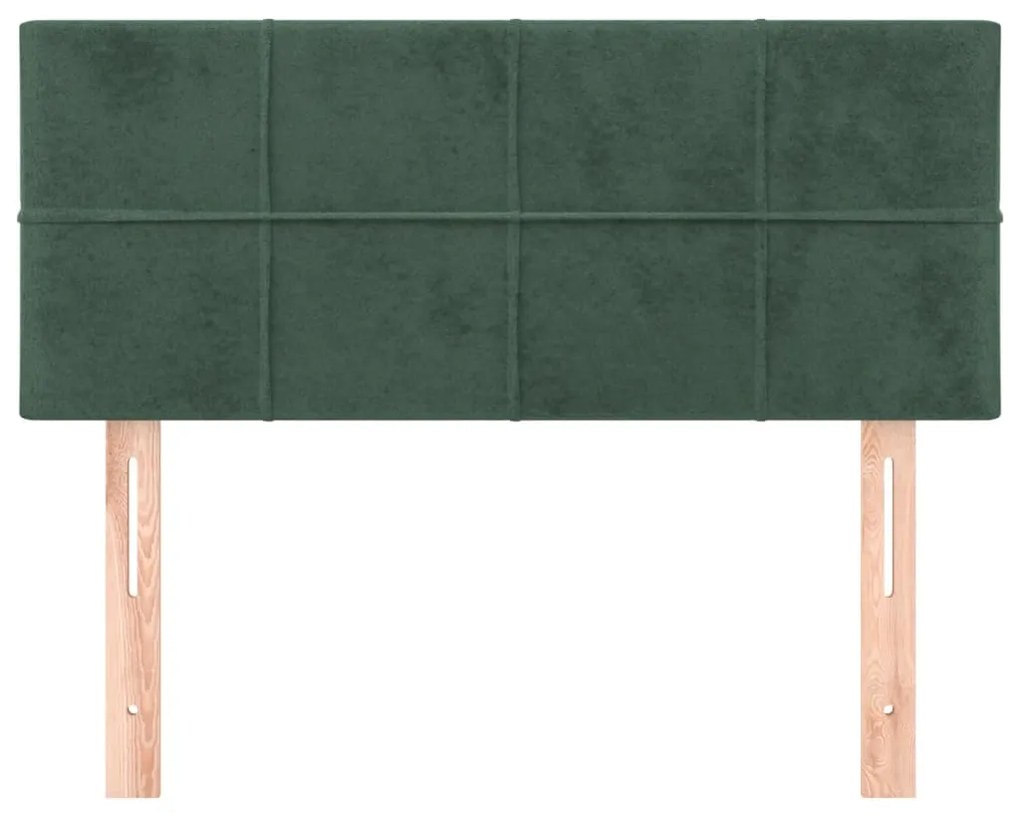 Cabeceira de cama veludo 100x5x78/88 cm verde-escuro