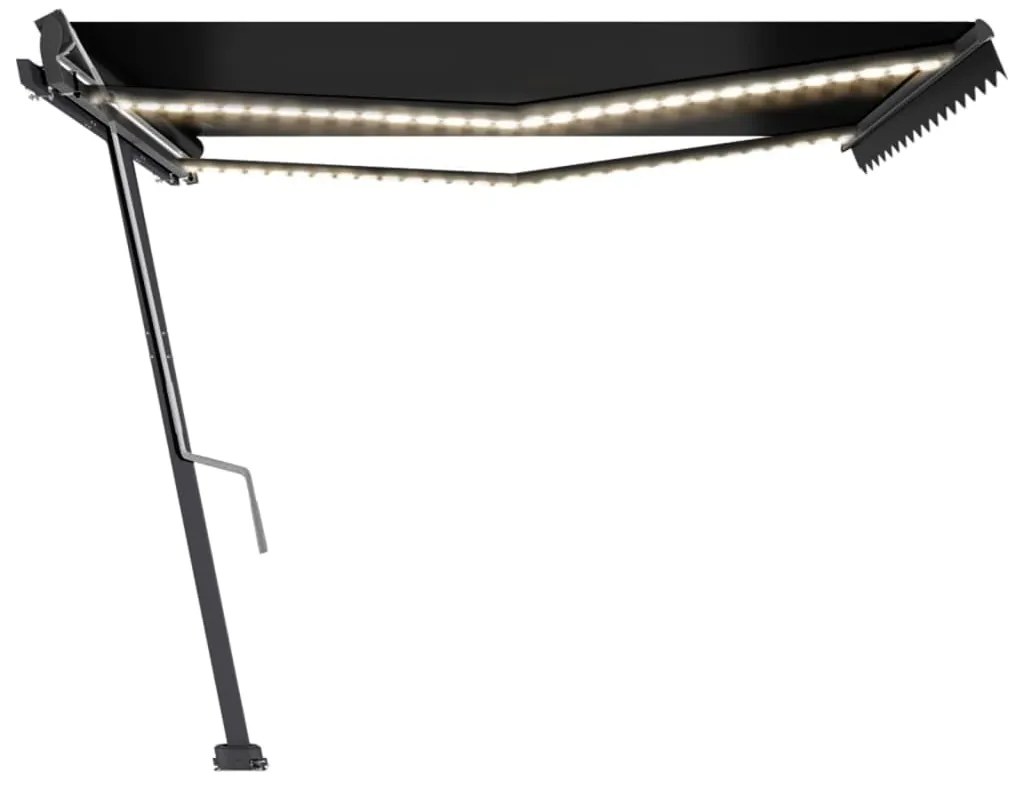 Toldo retrátil manual com LED 400x300 cm antracite