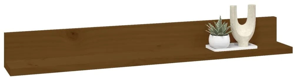 Prateleiras de parede 2 pcs 80x11x9cm pinho maciço castanho-mel
