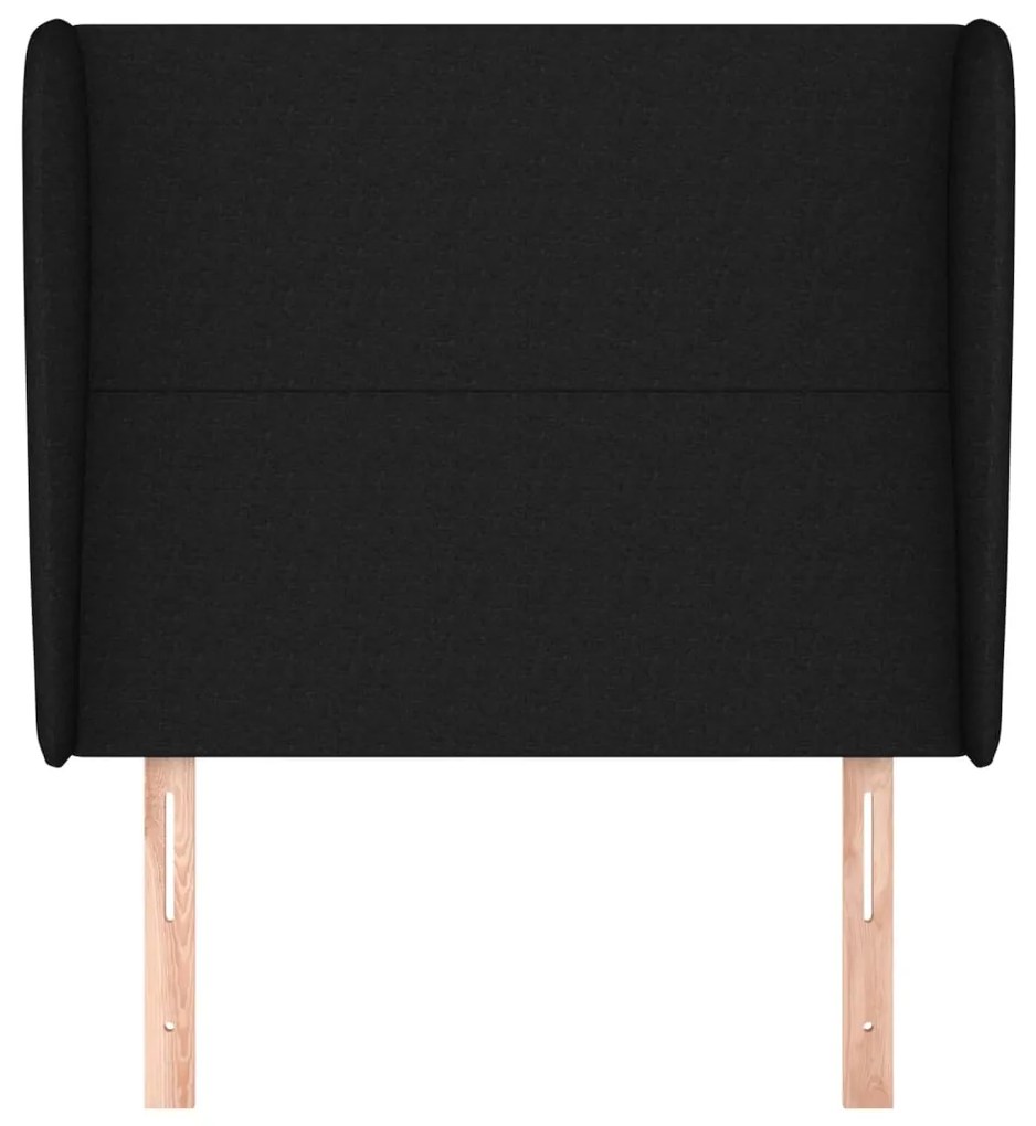 Cabeceira de cama c/ abas tecido 83x23x118/128 cm preto